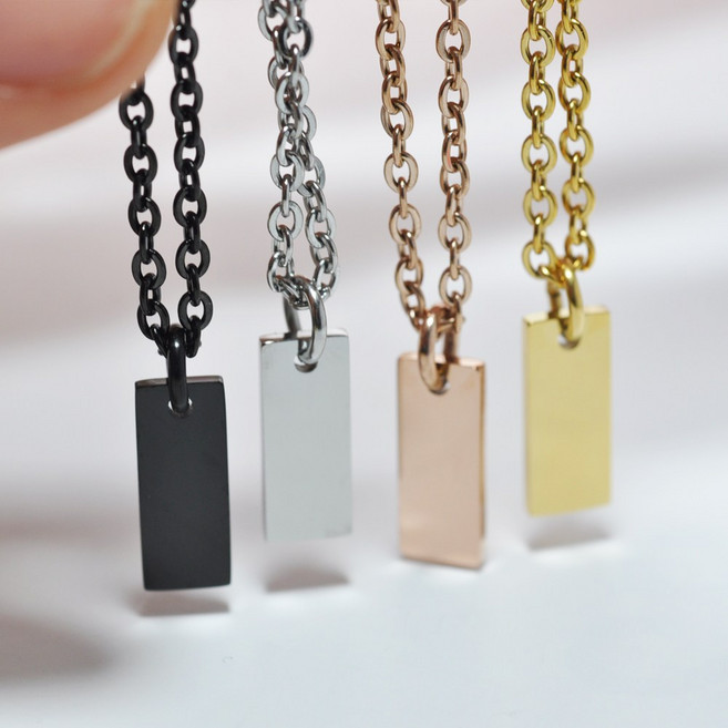 [싸인팔찌] 긴사각(소) 4컬러 작은펜던트 목걸이