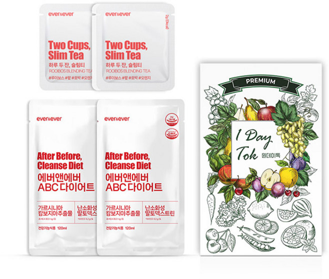 원데이톡 해독 주스 디톡스 클렌즈 다이어트 보조제 가르시니아, 1개, 1회분