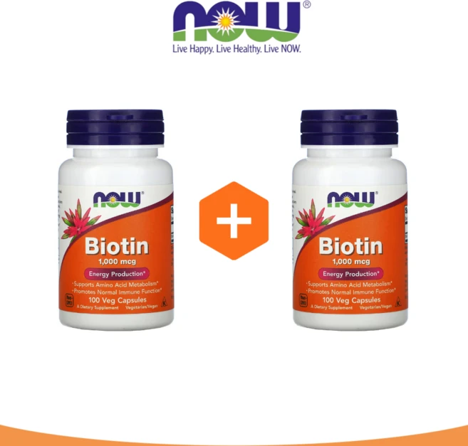 2개세트 NOW Foods 데일리 비오틴 1000 MCG - 100 캡슐, 100정, 2개 - 쿠팡