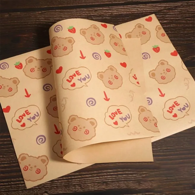 붙지 않는 신문 스타일 식품 포장지 종이 왁스 내유성 베이킹, 04 Type A, 1개