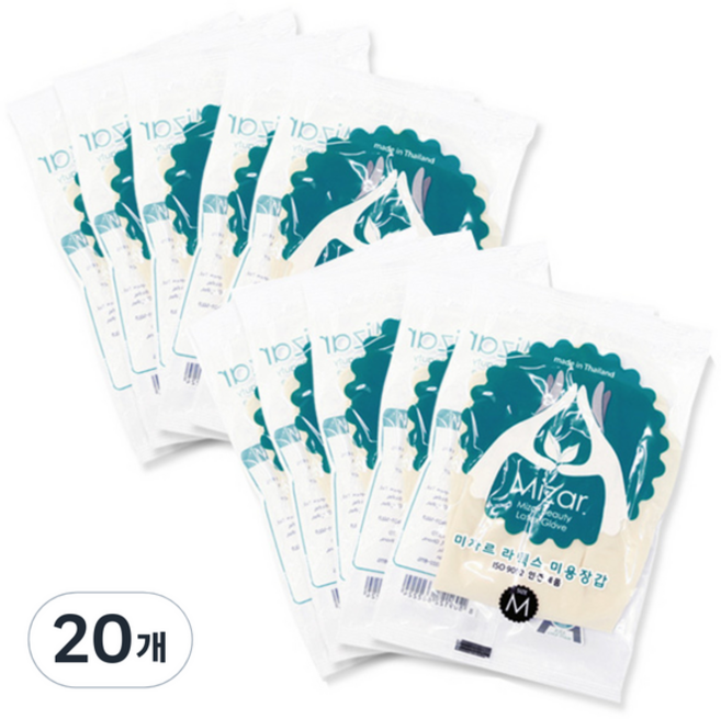 미자르 라텍스 다용도 장갑, 아이보리, 중(M), 20개