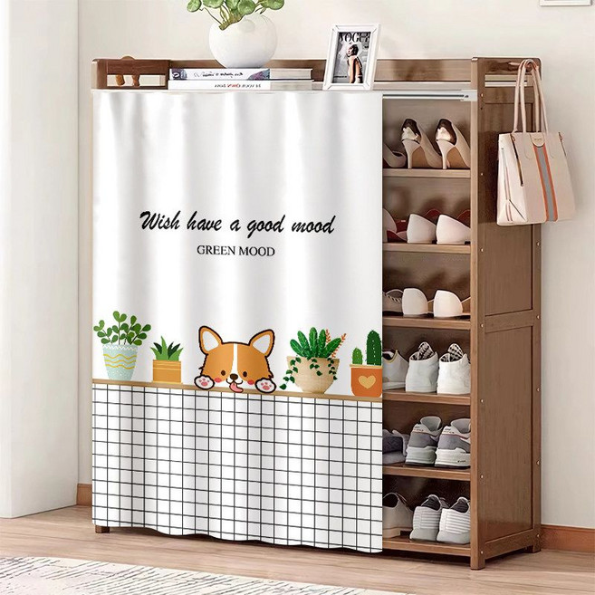 패브릭 가리개 슬라이드 레일 가림막 간이 책장 옷방 가림천 옷장 붙이는 선반 커튼 블라인드