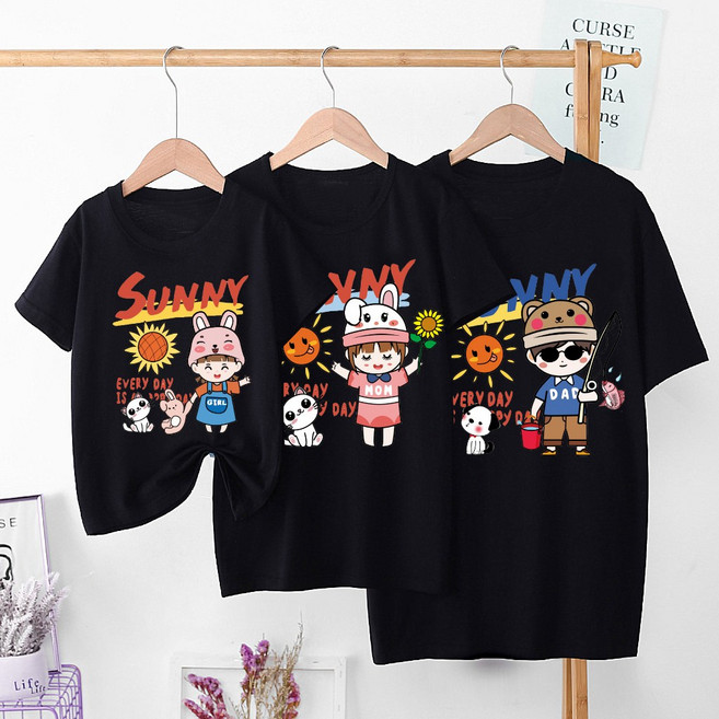 甜蜜蜜親子裝 全家服 2023新品短袖圓領棉T 童90到大尺碼5XL (DRS-0825)