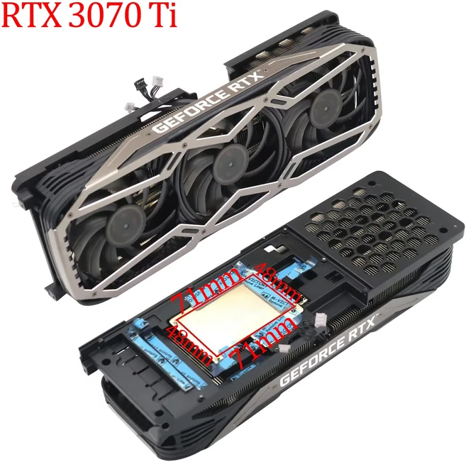 ​ Gainward / PNY / Leadtek RTX 3060Ti 3070 3070Ti 3080 3080Ti 3090 용 그래픽 카드 교체 팬, 03 RTX 3070 Ti, 01 Black, 01 없음 RGB