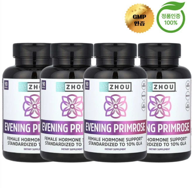 2+2 조우 뉴트리션 달맞이꽃 오일 1400mg 소프트젤 90정, 4개 - 쿠팡