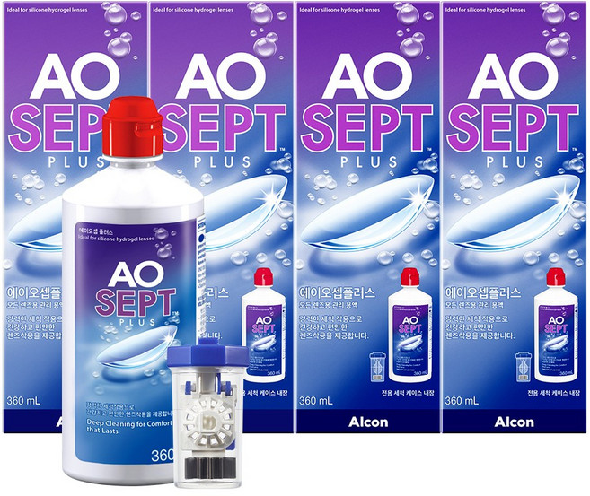 알콘 에이오셉 플러스 렌즈 세정액, 360ml, 4개