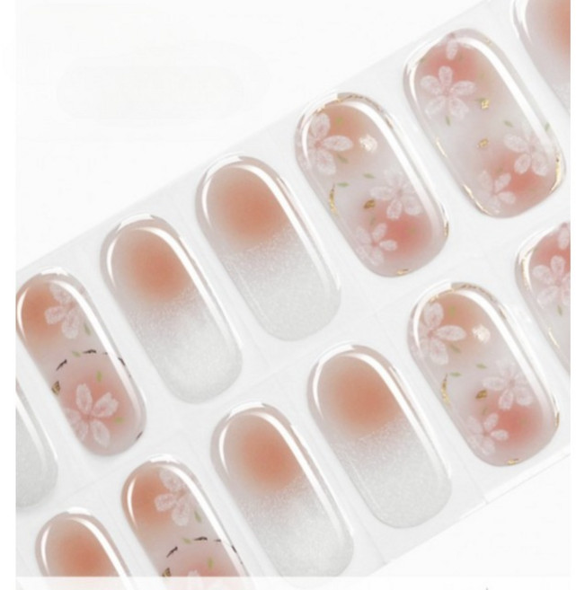 젤 네일 스티커 경화형 LED 네일 아트 팁 셀프 손톱, 1개, 18_NJ015롱아일랜드아이스티