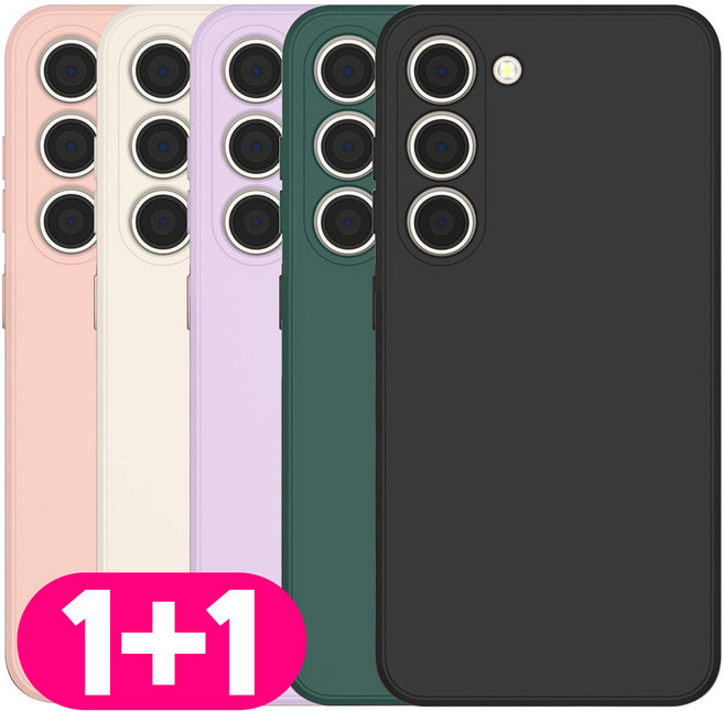 리빙그레이 1+1 갤럭시퀀텀5 A55 카메라 보호 사각 스퀘어 컬러 젤리 케이스