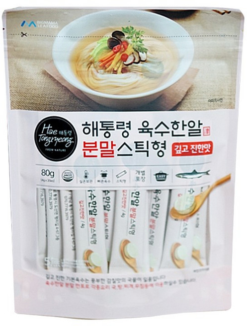 해통령 육수한알 분말스틱형 깊고진한맛, 80g, 1개