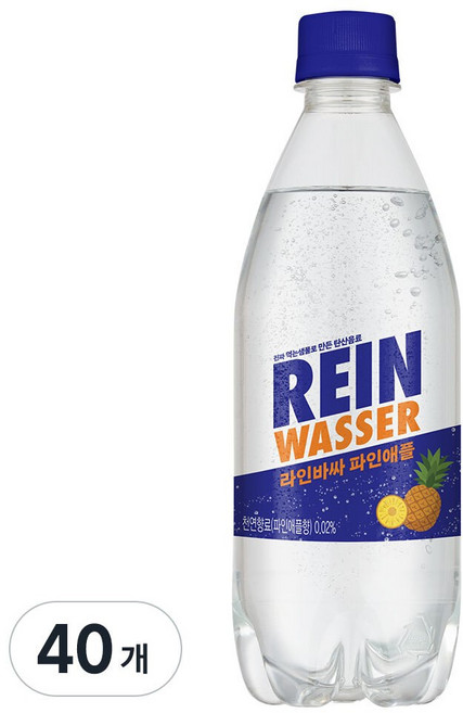 라인바싸 탄산음료 파인애플 페트, 500ml, 40개
