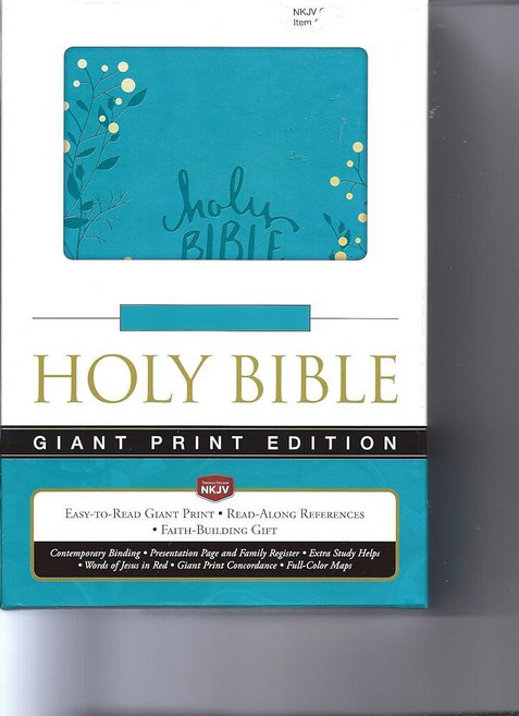 Thomas Nelson Giant Print Holy Bible (NKJV) - Aqua 359165