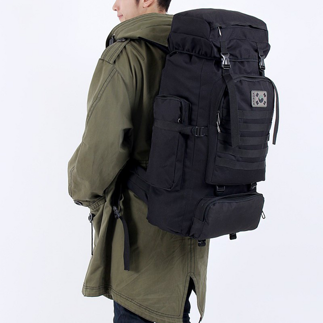 가벼운 백패킹 등산 배낭 대용량 80L 비박 군장, 베이지