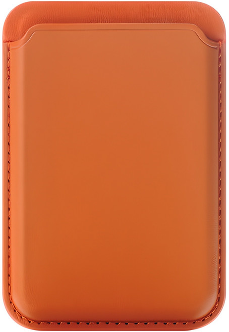 신지모루 자력강화 3장 수납 맥세이프 M 비카 가죽 카드지갑 케이스, 오렌지, 1개 - 맥세이프 카드케이스