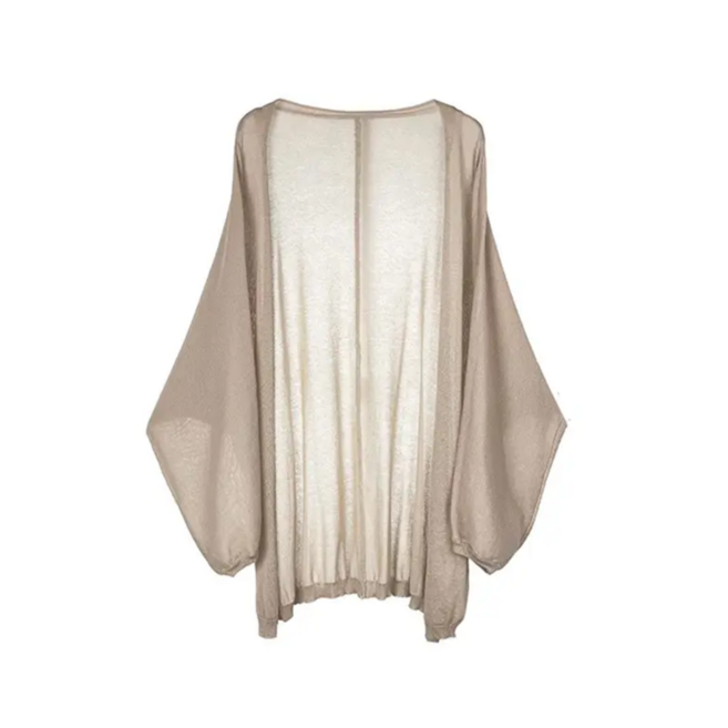 Vezri 여성스런 봄 여름 숄 니트 가오리핏 카디건 루즈핏 블라우스 얇은 톱 코트