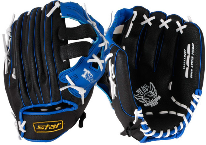 중학생용 12인치 스타티볼글러브 좌투용 오른손착용 글러브 왼손잡이용 티볼용 글러브, 파란색좌투용(오른손착용), 1개