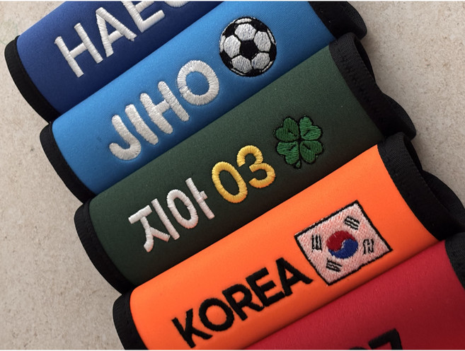 자수 벨크로 네임택 7종 캐리어 운동 가방 헬스 수영 배드민턴 축구 단체 아이스하키