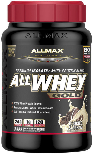 ALLMAX 乳清蛋白粉, 餅乾&奶油風味, 1罐, 907g