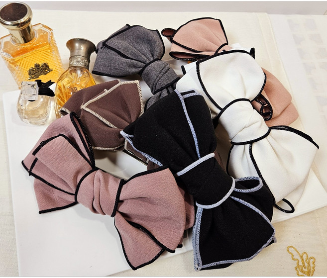 슈가래빗 꼬리리본 볼륨리본 자동핀 머리핀