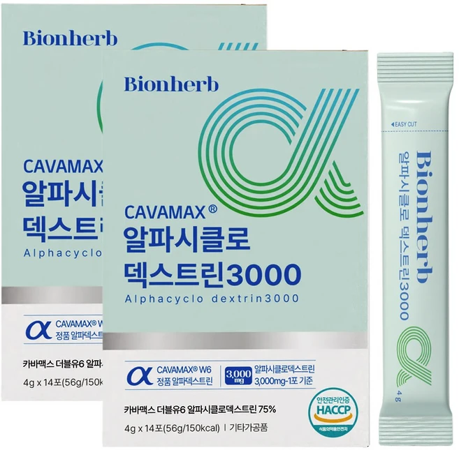 알파cd 분말 식약청인증 haccp 정품 카바맥스더블유6 고함량 알파씨디, 2개, 56g - 쿠팡
