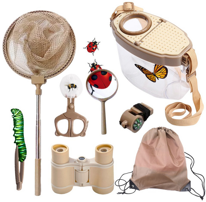 (당일발송) 이지유 어린이 카스테라 곤충 채집통 8종 세트 자연 관찰 선물, 1개