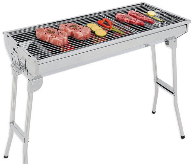 캠핑몽 포터블 XL 바베큐그릴 접이식 캠핑 숯불 야외 화로 스텐 석쇠 휴대용 스탠드 대형, 1개