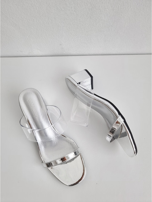 가이아슈 여성용 여름 말랑 쿠션 투명 슬리퍼 뮬 블로퍼 5cm