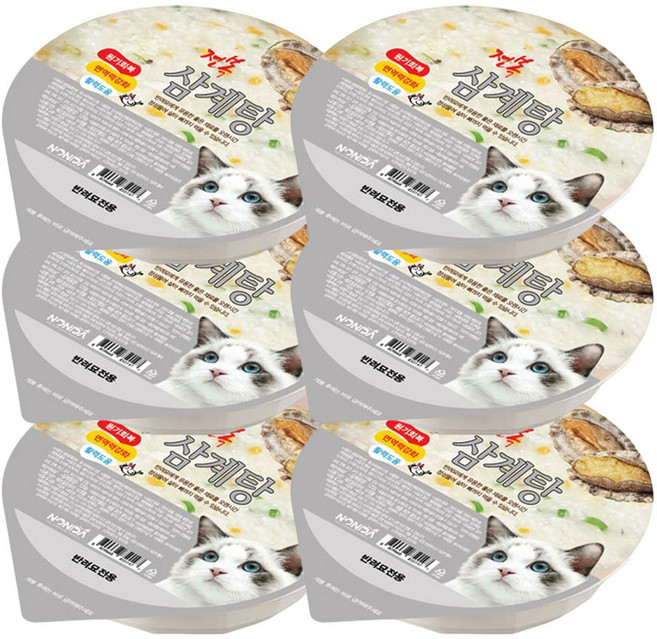 논다 반려묘용 간식, 전복삼계탕, 120g, 6개