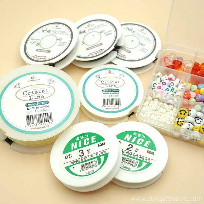 비즈공예 국내산 우레탄줄 낚시줄 와이어줄(피아노줄) 팔찌 반지재료 염주줄, 1개, 우레탄줄/투명/1mm