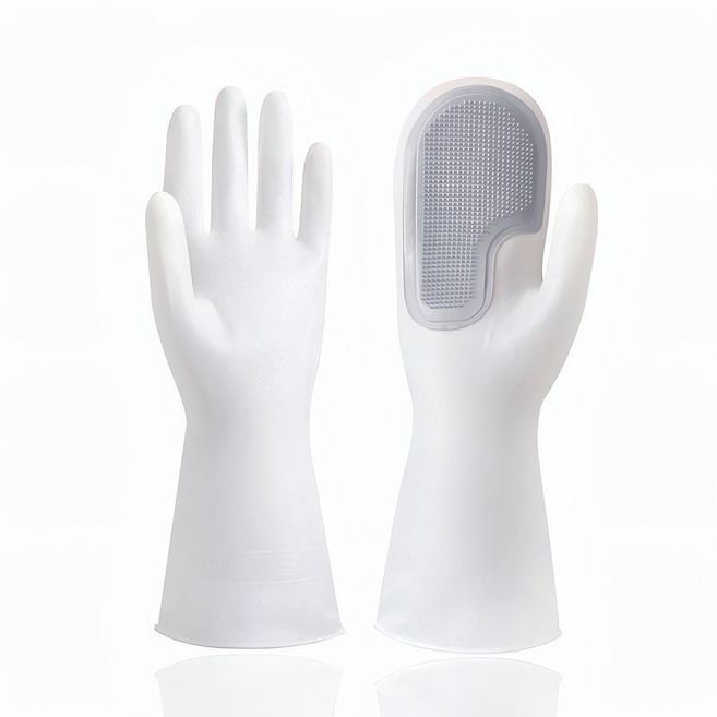 원핸드 일체형 실리콘 수세미 고무 장갑, 1세트, FREE(one size), 그레이
