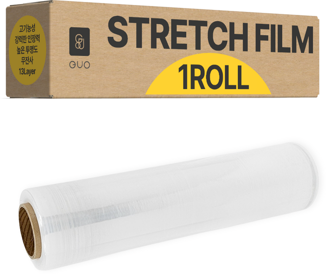 포장랩 공업용랩 스트레치필름 12mic 1롤, 1개, 투명