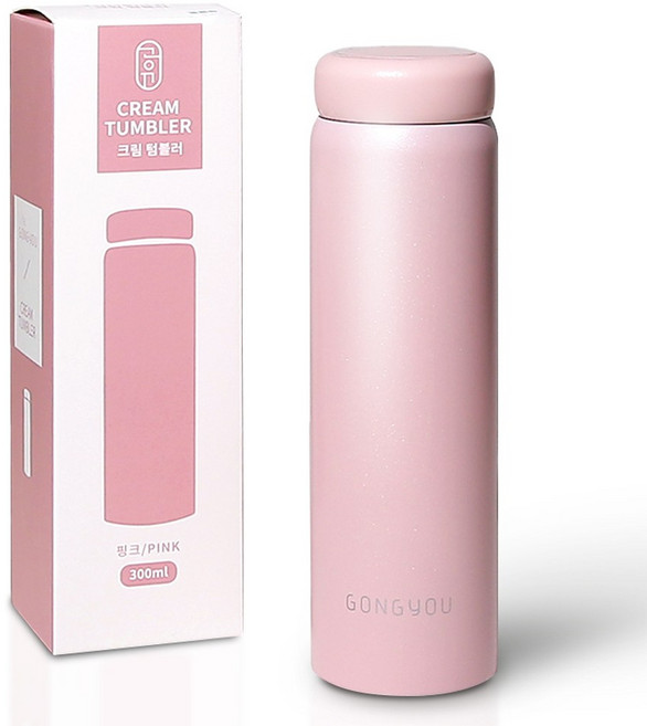 공유 크림 텀블러, 핑크, 300ml, 1개