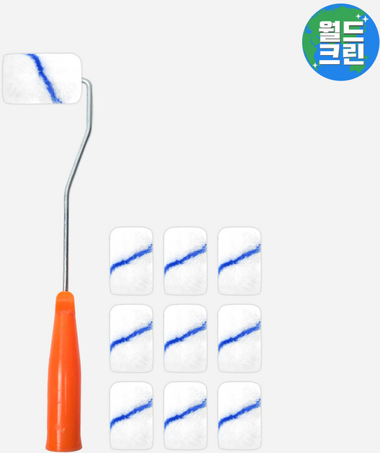 월드크린 이지 페인트 롤러대 4호 75mm+이지 리필 2호 50mm 10p 로라 도배 미장 도장 셀프 페인팅, 이지페인트롤러대4호+이지리필2호10p, 혼합색상