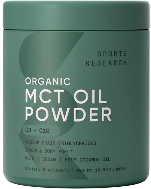 Sports Research 오가닉 MCT 오일 파우더, 3개, 300g - 쿠팡