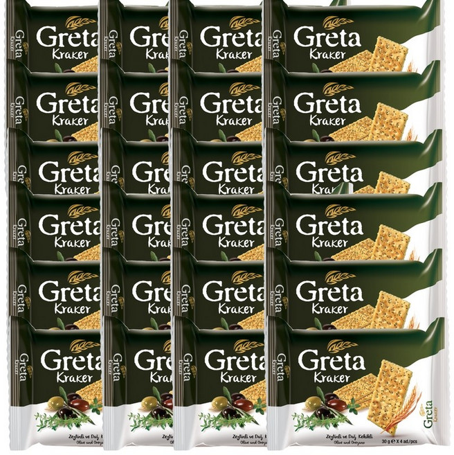 그레타 허브 크래커 올리브 오레가노 간단한 와인안주 카나페 크레커 까나페 핑거푸드, 120g, 24개