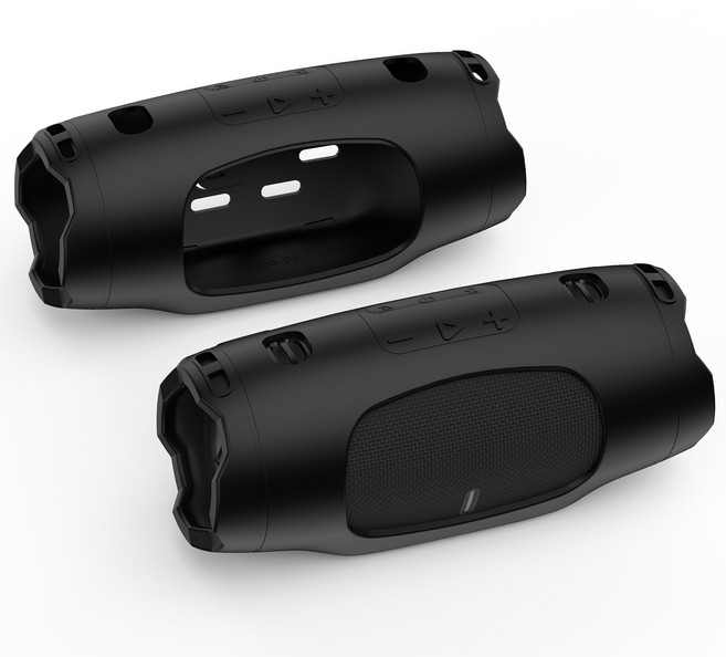 시카이 JBL Charge6 블루투스 스피커 전용 실리콘 보호 케이스 휴대용 방수 충격 흡수 커버, 블랙