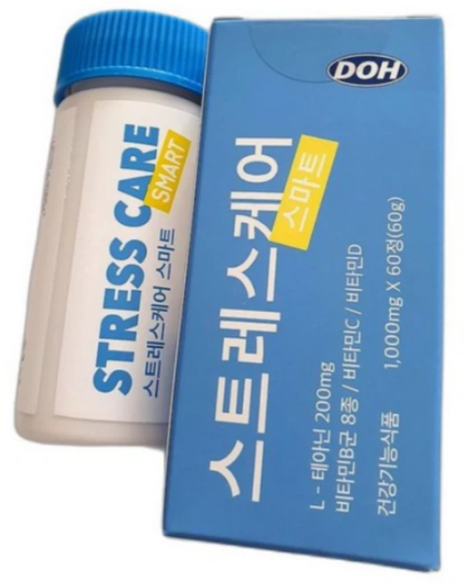 스트레스 완화 비타민B 8종 및 C D 함유 테아닌 영양제 집중력 향상 건강 보조식품 60정 1개 - 쿠팡