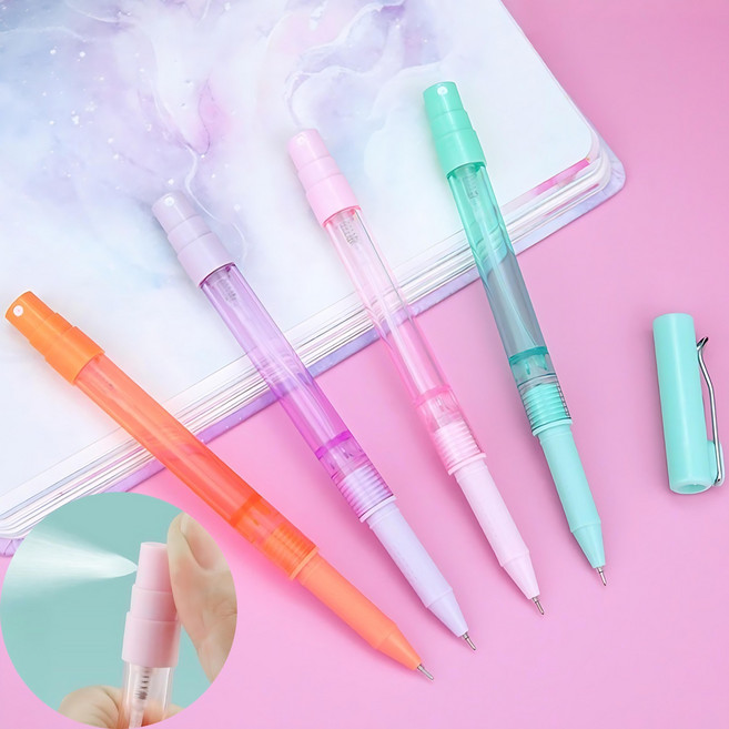 스프레이 볼펜 휴대용 미스트 펜 향수 방향제 손소독제 공병 용기 10ml 볼펜, 미스트펜 핑크, 1개