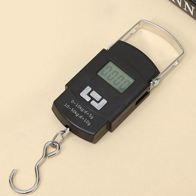 여행용 저울 디지털 핸디 캐리어 휴대용 저울 수화물 짐저울 고정밀 50kg 가정용 다용도 수동식 생활용, 블랙