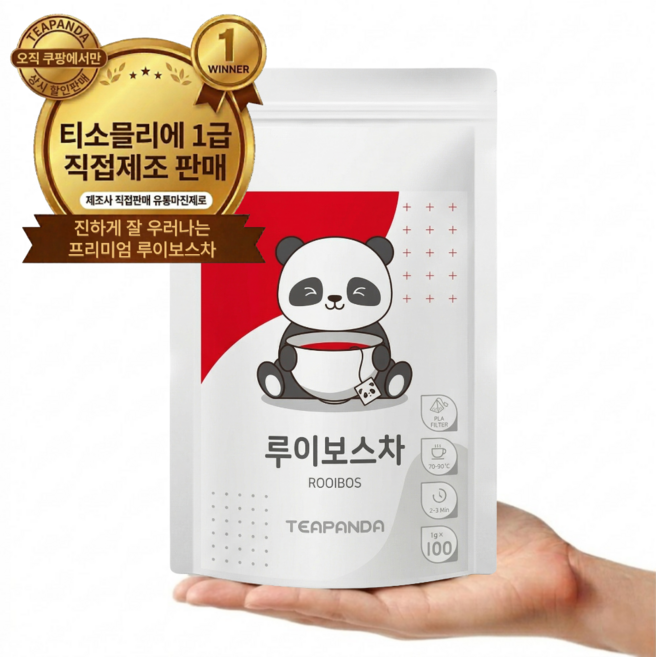티판다 임산부 루이보스차 100% 생분해 삼각티백, 1개, 100개입, 1g