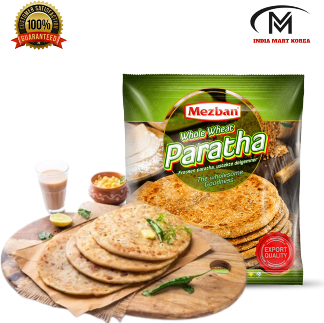 MEZBAN Whole Wheat Paratha (Bread) 30pcs 2400g 메즈반 통밀 파라타 (커리빵), 1개, 2.4kg