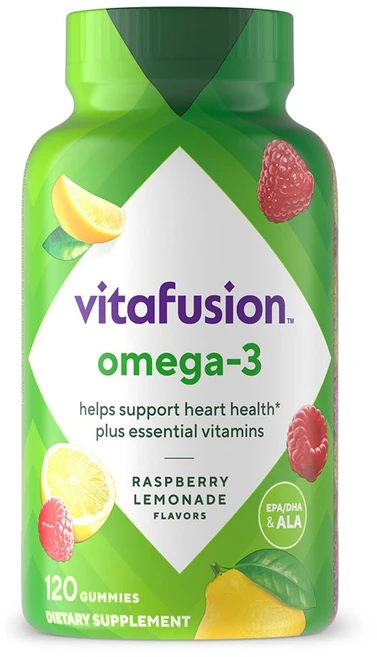 비타퓨전 오메가-3 패티 애시드 100mg 내추럴 베리 레모네이드 구미, 1개, 120정 - 쿠팡