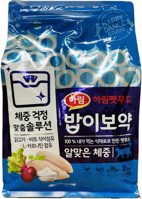 하림펫푸드 전연령 고양이 밥이보약 기능성 사료, 다이어트(체중유지), 2kg, 1개