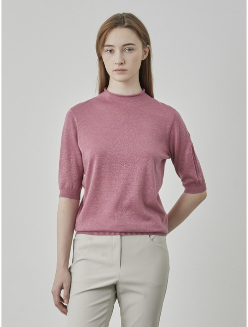 올리비아로렌 여성용 메탈소재 반넥 풀오버 니트 VOBBL5X1431