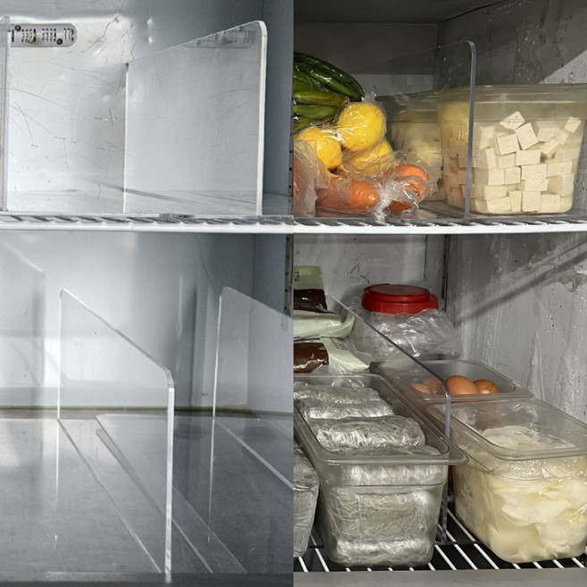 냉칸이 업소용 냉장고 칸막이 튼튼한 투명 아크릴, 4개