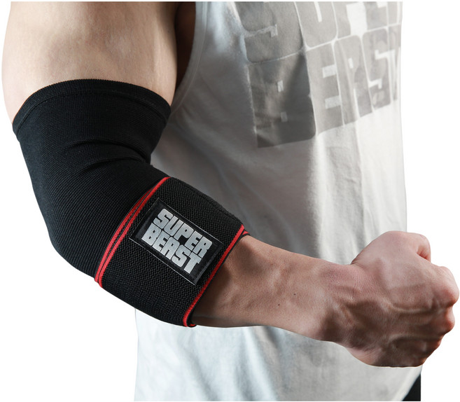 슈퍼비스트 팔꿈치보호대[일반] 좌우한쌍 김성환 헬스엘보보호대 SUPERBEAST ELBOW 한쌍동봉, 블랙, 1세트