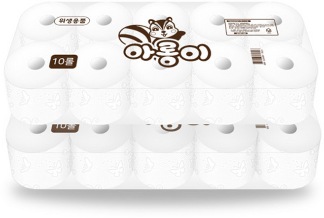 한아름산업 천연펄프 두루마리 아롱이 화장지 3겹 40M x 10롤, 2개