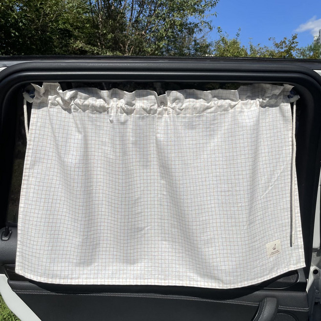 미소네이처 차량용 아기 햇빛가리개, 1개, 레인보우체크