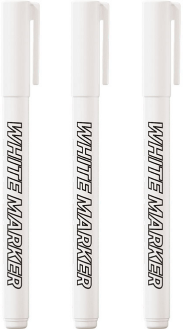 리에본 유성 마커 페인트 마카 화이트 마카펜, 3개, 1색