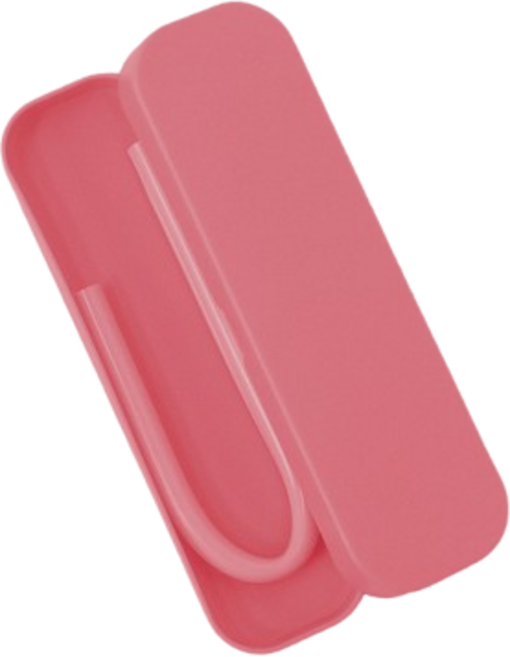 에이비 라이프 개방형 실리콘 빨대 22cm 핑크, 1세트, 1개