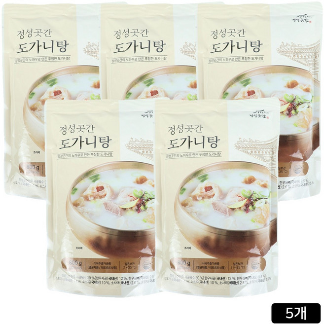 정성곳간 국내산 도가니탕, 800g, 5개